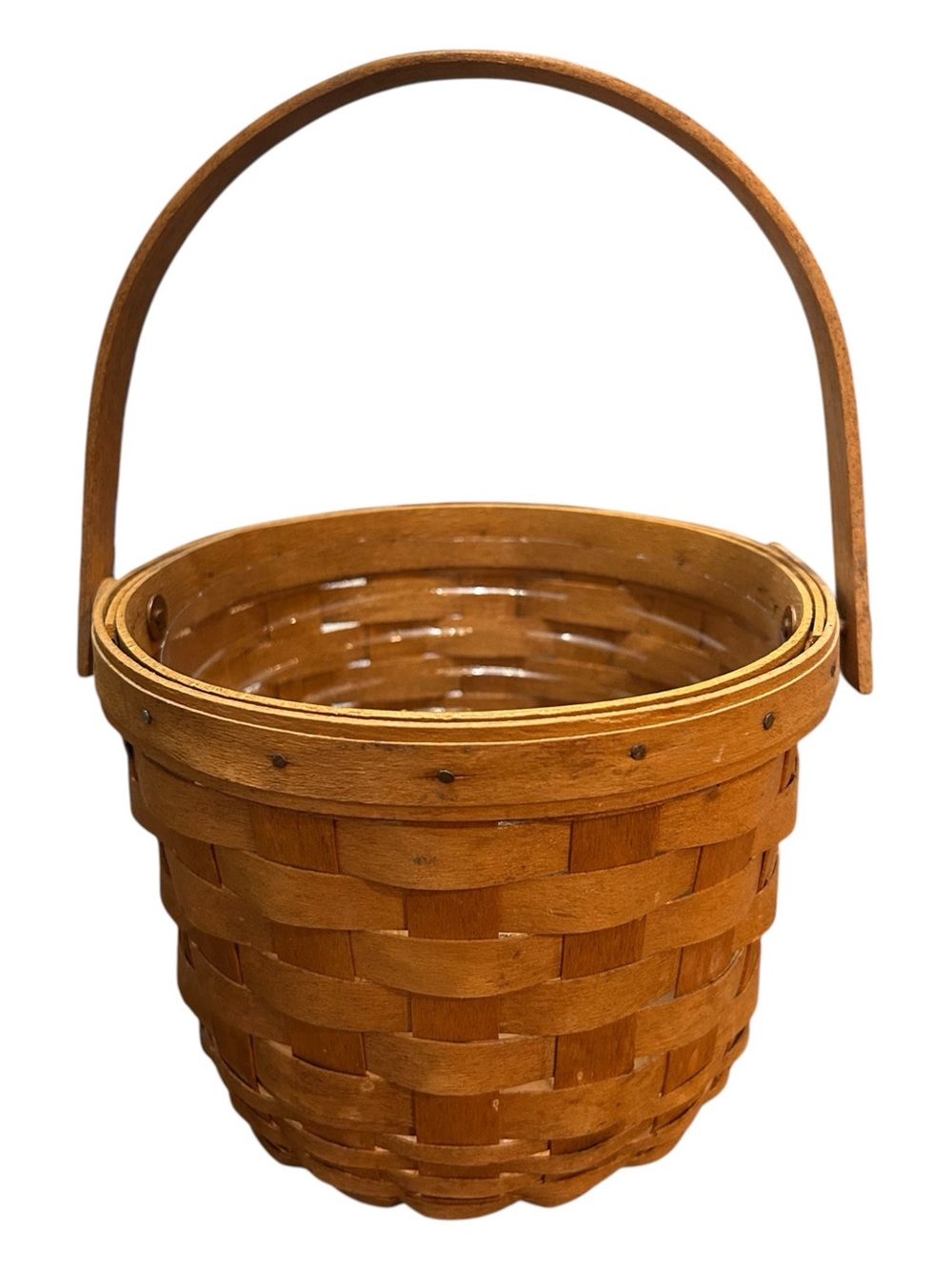 Medium Fruit Basket with Folding Handle and Plastic Protector 1994 Longaberger
